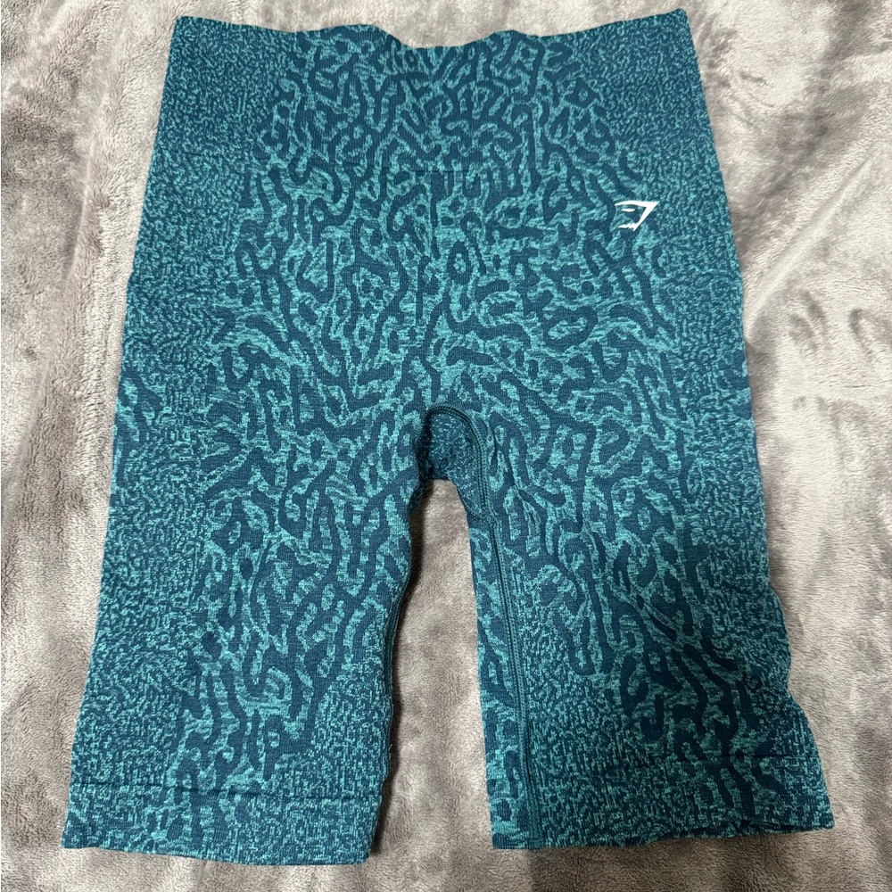 Gymshark Teal Patterned Bike Shorts